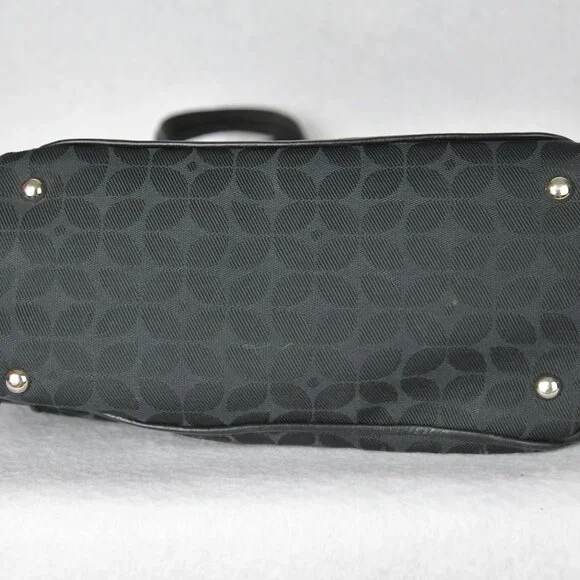 Vintage FOSSIL Blackburn Signature Black Canvas & Leather Shoulder Bag - Picture 6 of 6